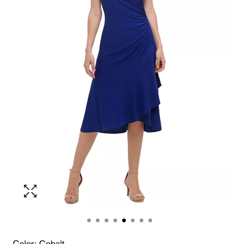 Kensie Women's Blue Faux Wrap Midi Dress size M NWT - Picture 4 of 15